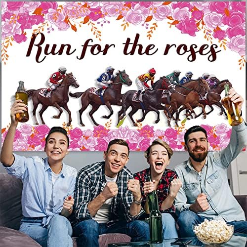Банер за парти на конни надбягвания в Дербито 7x5 фута Тема конни Надбягвания в Кентъки Фоново Украса 2023 Run for The