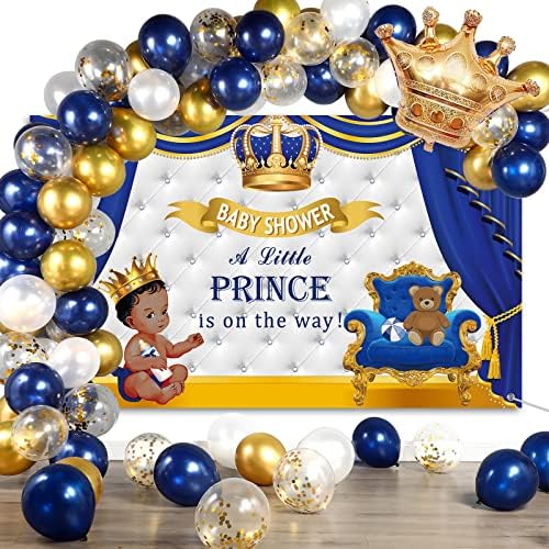 Кралски Принц Украса за Душата на Детето Включват Царски Син Златна Набор от Балони с Конфети Кралския Малкият Принц
