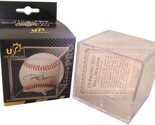 Официален представител на MLB Бейзбол с Автограф на Майк Пъстърва, Аутентифицированный COA С UV-Витрина - Бейзболни Топки