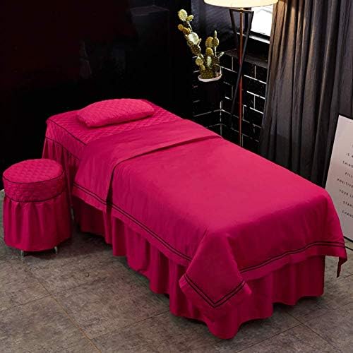 Комплекти чаршафи за масаж на масата ZHUAN с отвор за лицето, 4 бр., Ватиран комплект спално бельо за салон за Красота,