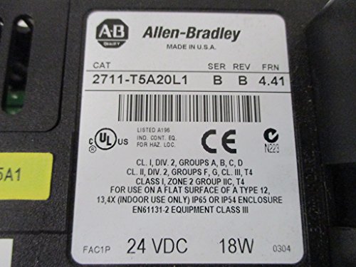 Allen Bradley 2711-T5a20l1 Series B Монохромен вид на панела 2711-T5a20l1 Ar Серия B