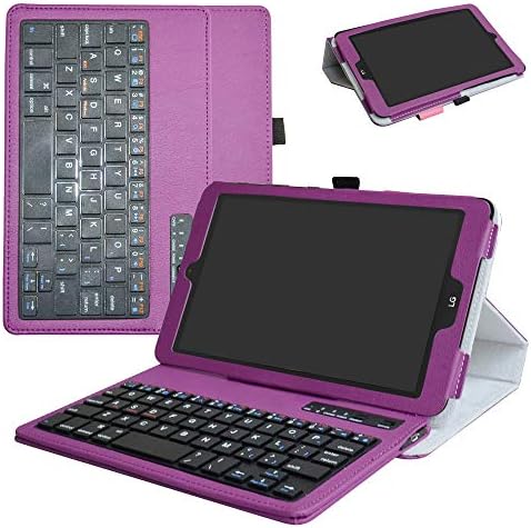 Калъф за клавиатура МАМА MOUTH за LG G Pad X2 8,0 Plus, тънък калъф-поставка от изкуствена кожа с подвижна клавиатура