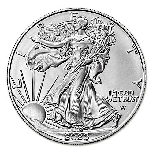 2023 Лот от (5) монети американски сребърен орел с тегло 1 унция, Лъскава, не циркулира, със сертификати за автентичност