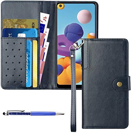 Чанта-портфейл KULECase за Samsung Galaxy A21, Калъф за телефон от мека изкуствена кожа премиум-клас с отделения за карти,