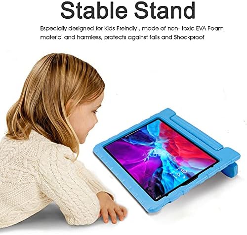 Детски калъф за iPad Pro 12,9 инча 2022/2021/2020, EAGWELL устойчив на удари ЕВА, Удобна за деца дръжка-Поставка, Детски