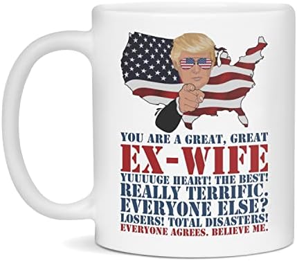 Чаша Бивша съпруга на Тръмп, Персонализирана Чаша за Бившата си съпруга Тръмп, Коледна Чаша, 15 Грама Бял цвят