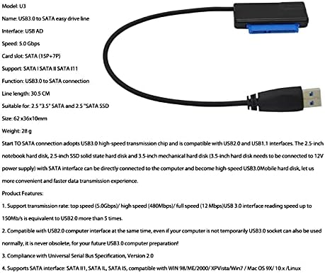 Съединители 20CB SSD Кабел-адаптер за твърд диск USB3.0 Кабел-конвертор Type-C SATA C USB Кабел за твърд диск Easy Drive