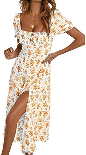 FQZWONG Летни Рокли за Жените 2023 Елегантни Вечерни Модни Клубни Дълги Sundresses Модни Макси Секси Плажни Дрехи за