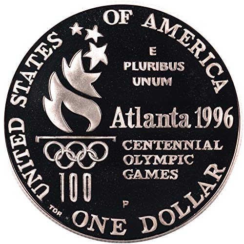 1996 P Олимпийски скок Незабравим Проба за Сребърен долар DCAM Монетния двор на САЩ