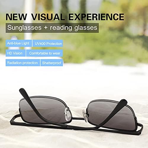YIMI полнообъективные слънчеви очила с кутия пролетта панти за четене, защита UV400, слънчеви очила, блокиране на синя