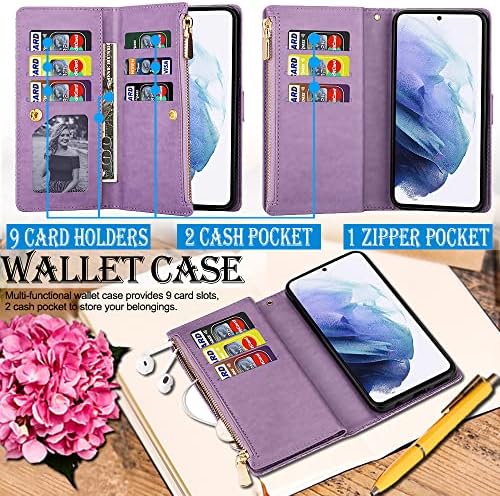 Чанта-портфейл KUDEX Galaxy S23 Plus с държач за карти, Блестяща Кожена поставка, Панти калъф за телефон на Магнитен