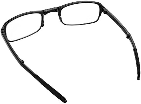 Сгъваеми Очила за четене, Леки Професионални Сгъваеми Очила за Далекогледство за Мъже и Жени, Черен Найлонов Калъф с