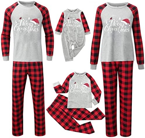 Нохом/ Същите Семейни Коледни Пижама в Червената Клетка от Бъфало, Коледна Празнична Пижами, Пижамный Комплект с дълъг