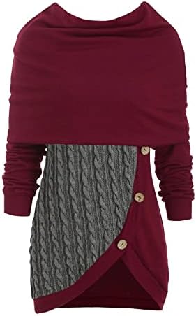 Жените Красиви Пуловери Размер на Плюс С кръгло деколте и Дълъг Ръкав, Обикновена Ботове, Асиметрични Блузи, Пуловер,