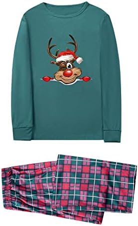 Семеен Пижамный Комплект DIYAGO Pj, за да е Подходяща За Коледа Риза с дълъг ръкав и Панталони, Празничен Забавен Пижамный Комплект нощница За почивка
