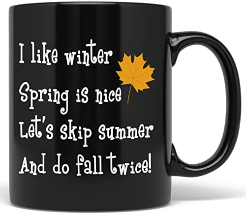 Кафеена чаша PixiDoodle Зима, Пролет, Лято, Есен - Най-любимото ми време от годината (11 грама, черен)