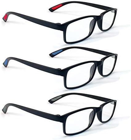 12 Опаковки Очила за четене от BOOST EYEWEAR, Ультралегкие, матово-черни правоъгълни рамки с нескользящими възглавничките