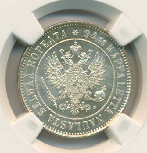 1915 г. FI Финландия (с Русия) Сребърна марка на Николай II MS64 NGC