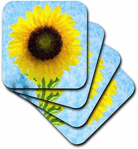 3dRose CST_8666_4 Sunflower Proud-Влакчета за керамични плочки, Комплект от 8