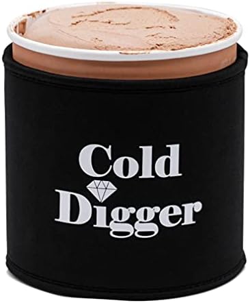 Притежател на Лъжички за сладолед Kanudle Ice Cream Pint с Изолирани Ръкави за Сладолед обем в Полгаллона | Три опаковки | Неопрен Черно | Cold Багер Ние Всички Викаме