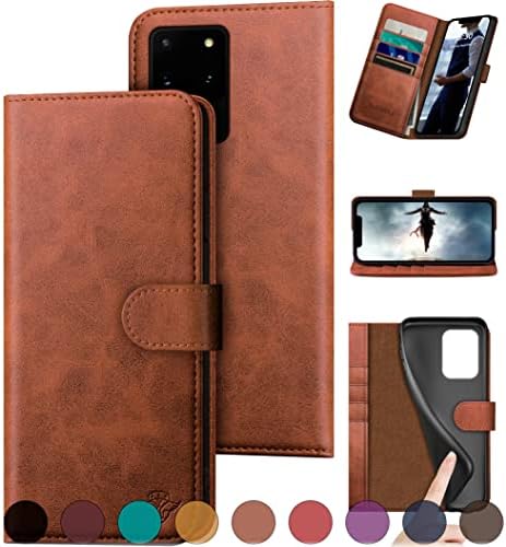 DuckSky за Samsung Galaxy S20 Ултра Чанта-портфейл от естествена кожа 【Заключване RFID】【4 на Притежателя на кредитната