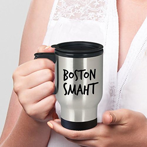 Забавна Пътна чаша с бостонским акцент, Чаша- Boston Smart - С изолация за кафе/чай /напитки в топло /студено - Нова