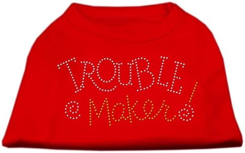 Риза за домашни любимци Mirage Pet Products Trouble Maker С Кристали, Малка, Червена