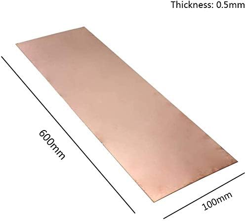 Латунная плоча UMKY от меден лист 0,5 mm 100 mm x 600 mm В метал, високо качество, 0,6 мм * 100 мм * 600 мм, Размер: