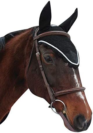 Шапка за езда на висшата мода със сребристи въже - Цвят пони - черно, размер - ухо