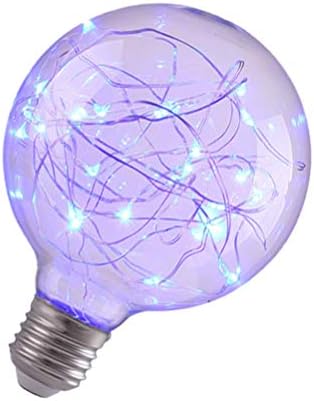 Uonlytech Led Страхотна Светлина, Крушка E27 Звездна Приказка Синята Лампа с нажежаема Жичка G95 Энергосберегающая Крушка