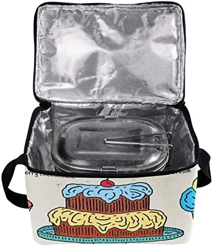 Дамски Чанта за обяд GUEROTKR, Мъжки Кутия За Обяд, Изолирано Чанта за Обяд, цветна фигура за торта