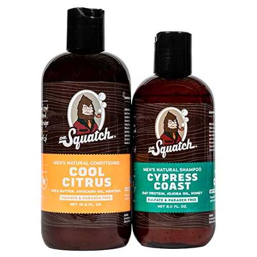 Мъжки шампоан + Балсам на Д-р. Squatch Citrus & Cypress Hair Пакет - Придава на косата буйни, здрави и влажен вид