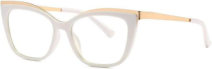 RESVIO Дамски Очила За четене Cat Eye Модни Четци с Пружинным тръба на шарнирна Връзка, Ръчно изработени в Бял Цвят