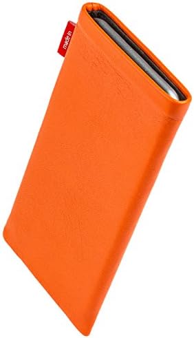 Калъф fitBAG Beat Orange, Изработена по поръчка за Asus ROG Phone 6 | Произведено в Германия | Калъф от фина кожа Nappa,