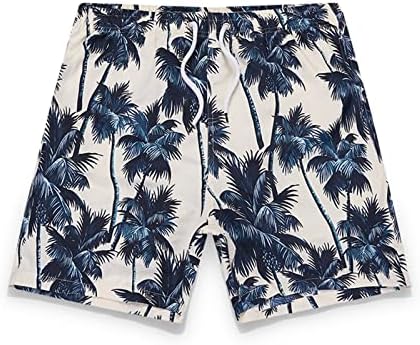 WENKOMG1 Мъжки къси Панталони,Тропически Плажни Шорти, Хавайски Шорти, Еластична Талия В съвсем малък, Квадратни Топене