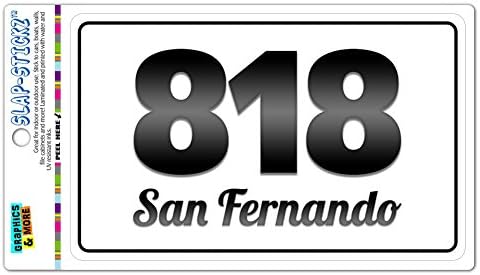 ГРАФИКА И МНОГО ДРУГИ Стикер на прозореца B & W с код 818 Калифорния КАЛИФОРНИЯ Агура Хилс - Woodland Hills - Сан Фернандо