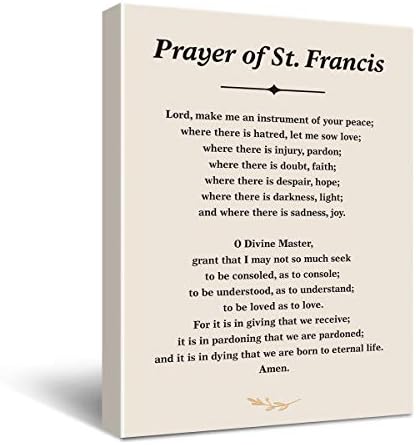 Вдъхновяваща Молитвата на Св. Франциск, - Цитат на Свети Франциск, Плакат с Молитва за мир, Платно, Стенни Художествена
