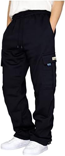 Мъжки Спортни Панталони-Карго от Плътно Отвътре с Еластична гумена лента За кръста, Спортни Спортни Панталони За Бягане,